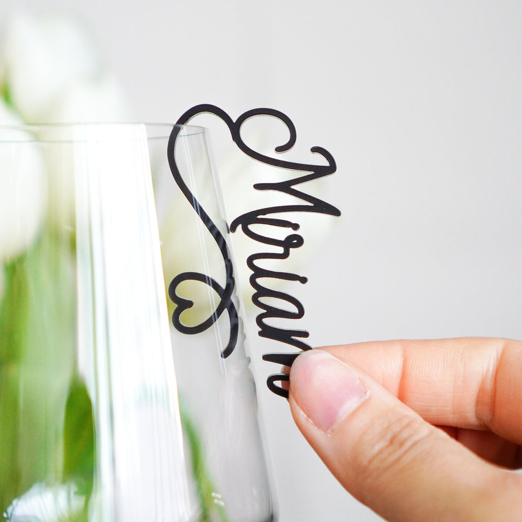 Personalisierte Glas-Anhänger in Schwarz