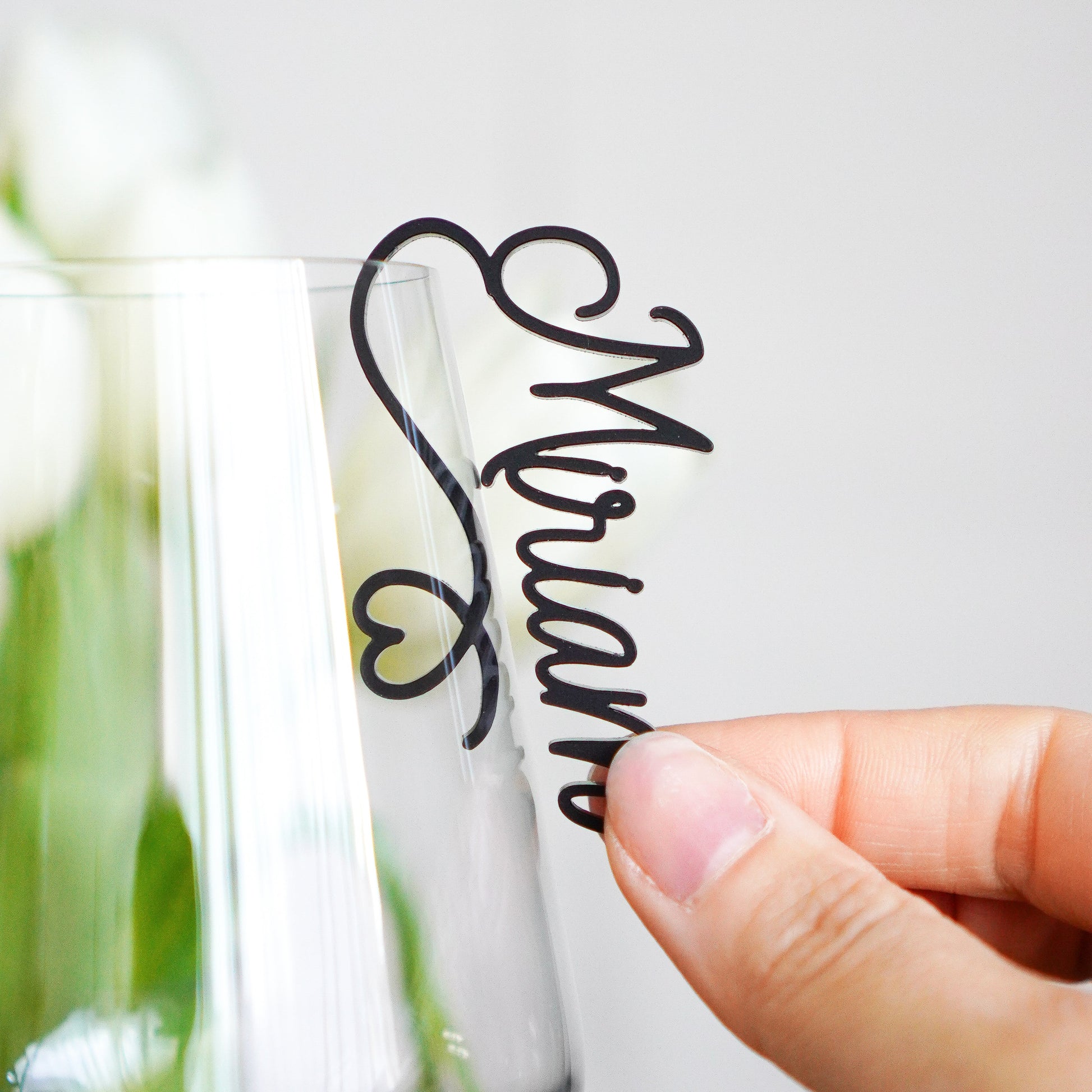 Personalisierte Glas-Anhänger in Schwarz