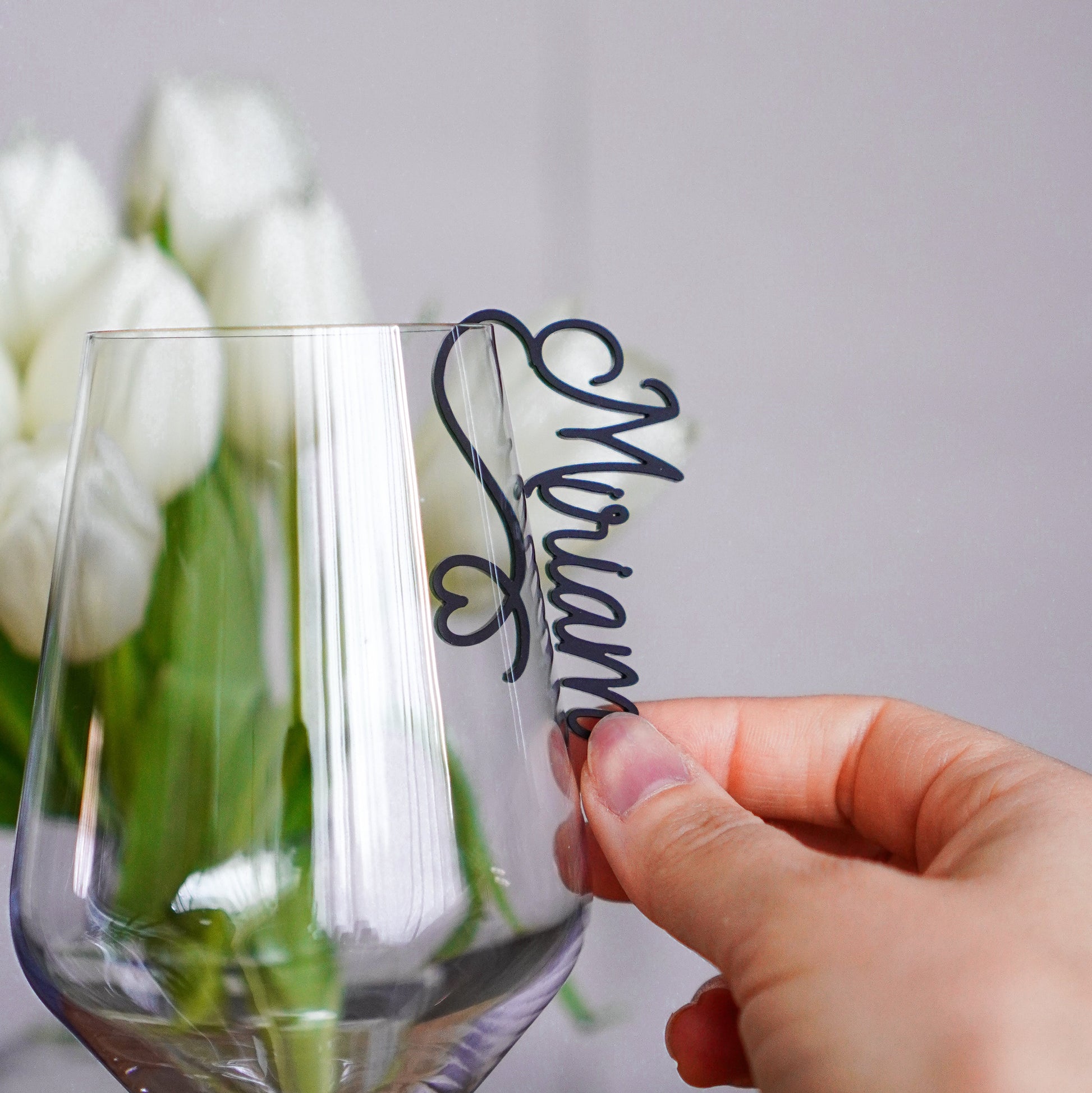 Personalisierte Glas-Anhänger in Schwarz