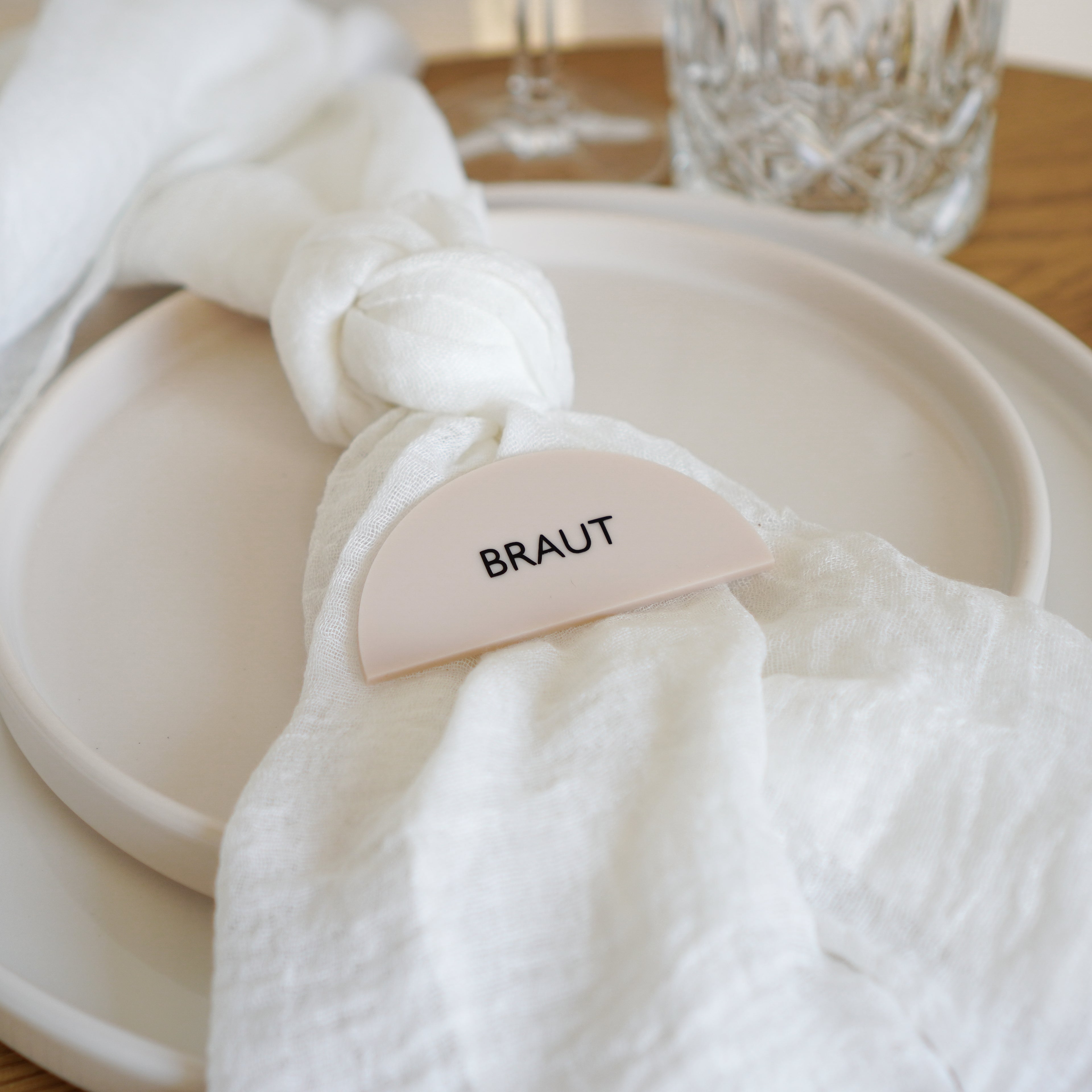 Halbmond Platzkarten in Blush