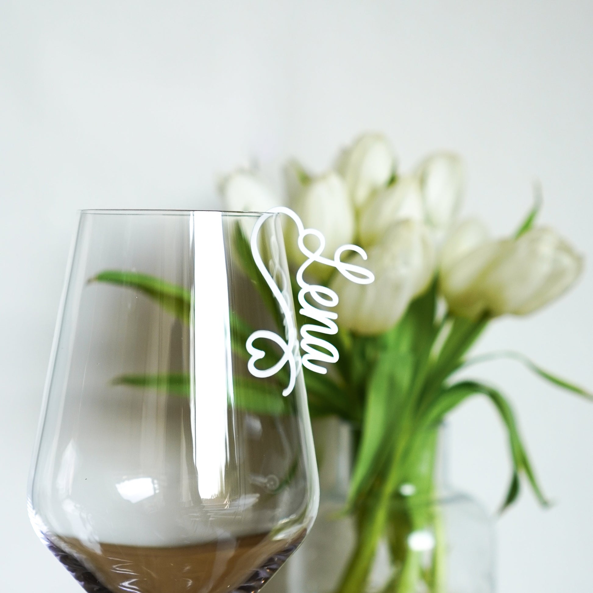 Personalisierte Glas-Anhänger in Weiß