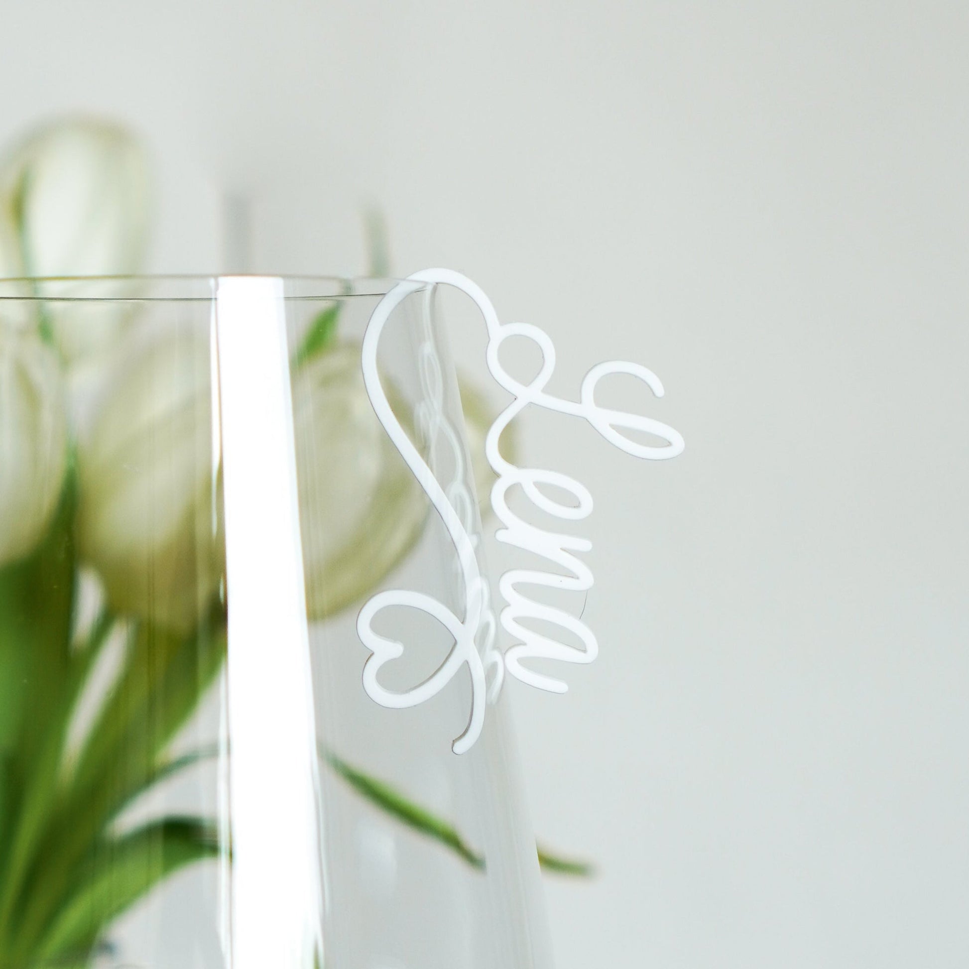 Personalisierte Glas-Anhänger in Weiß