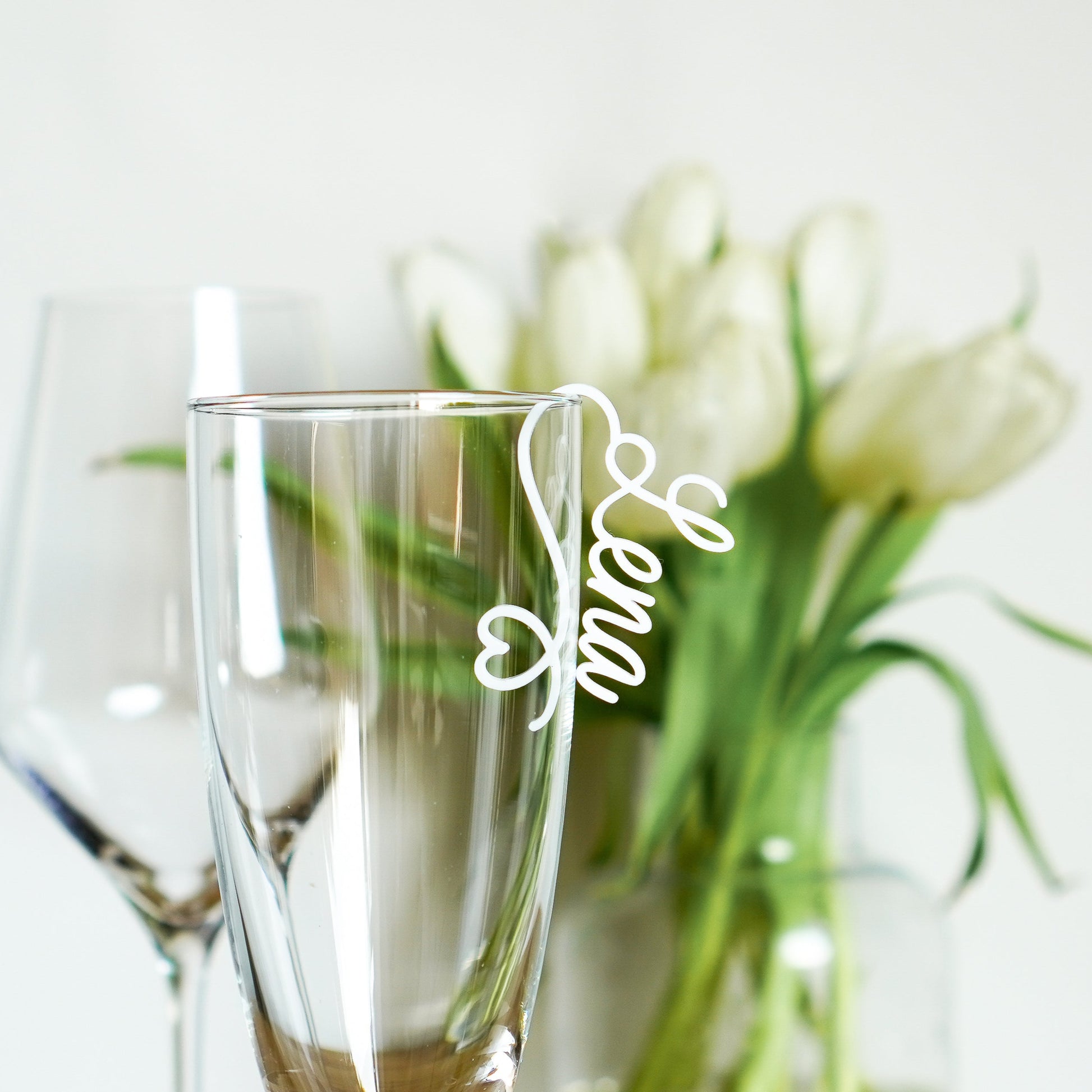 Personalisierte Glas-Anhänger in Weiß