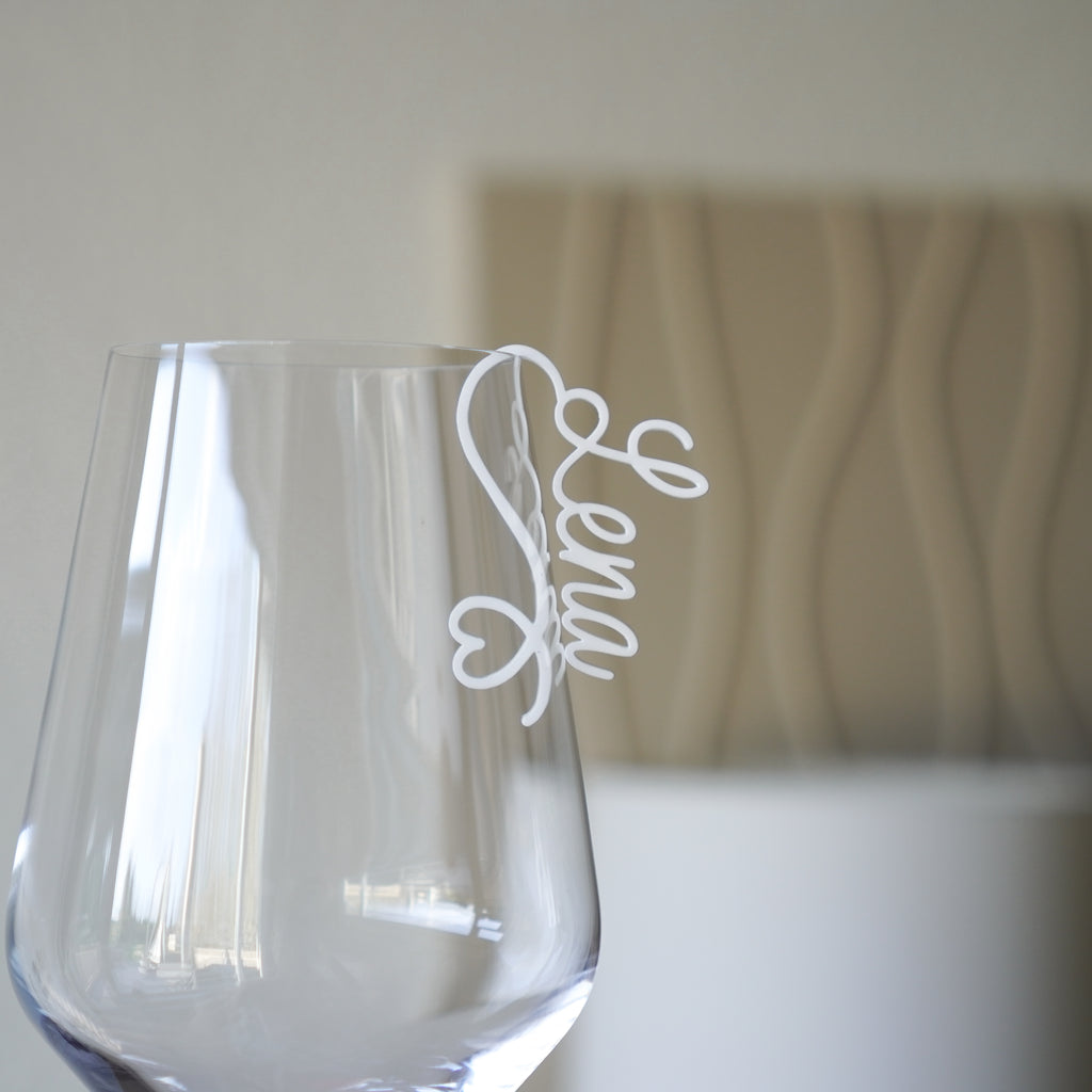 Personalisierte Glas-Anhänger in Weiß
