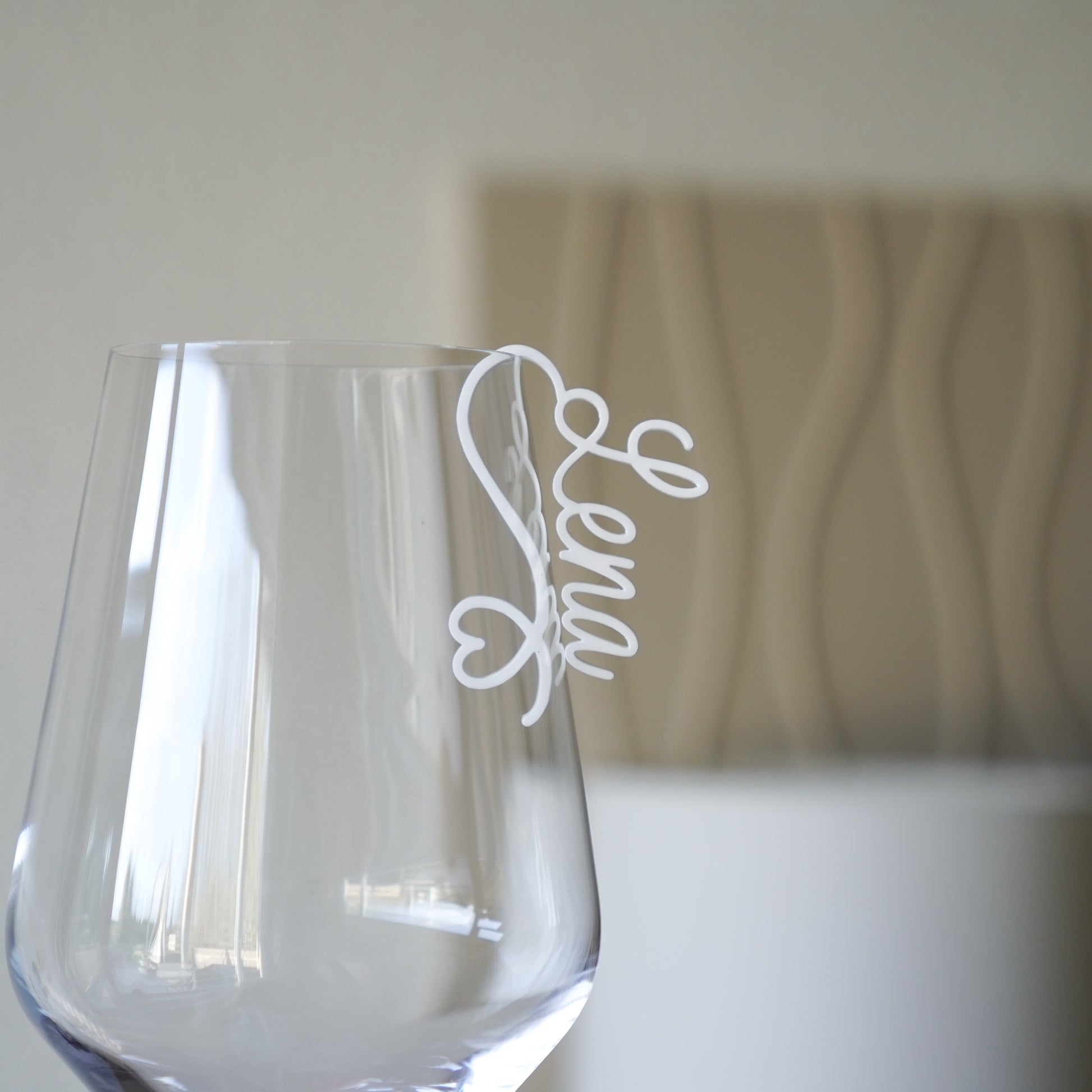 Personalisierte Glas-Anhänger in Weiß