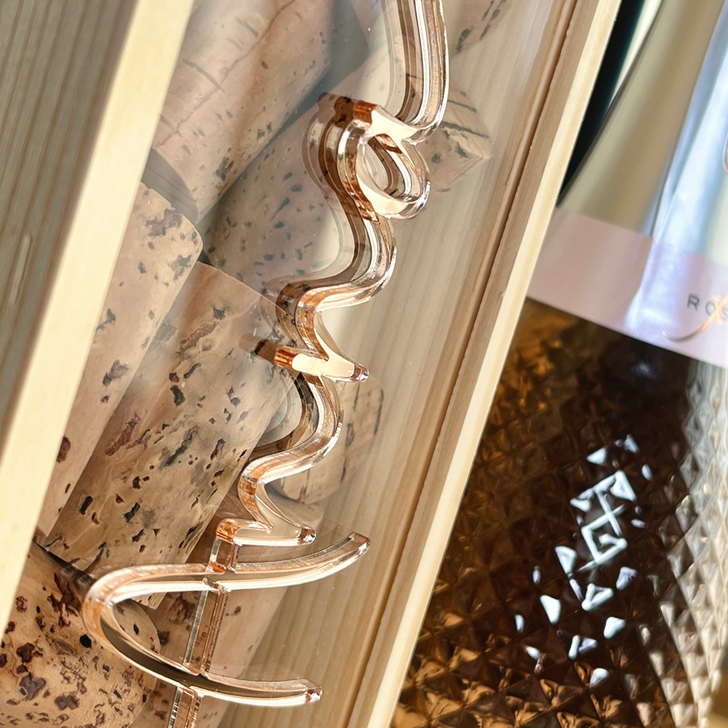 Weinbox mit Namen - Roségold
