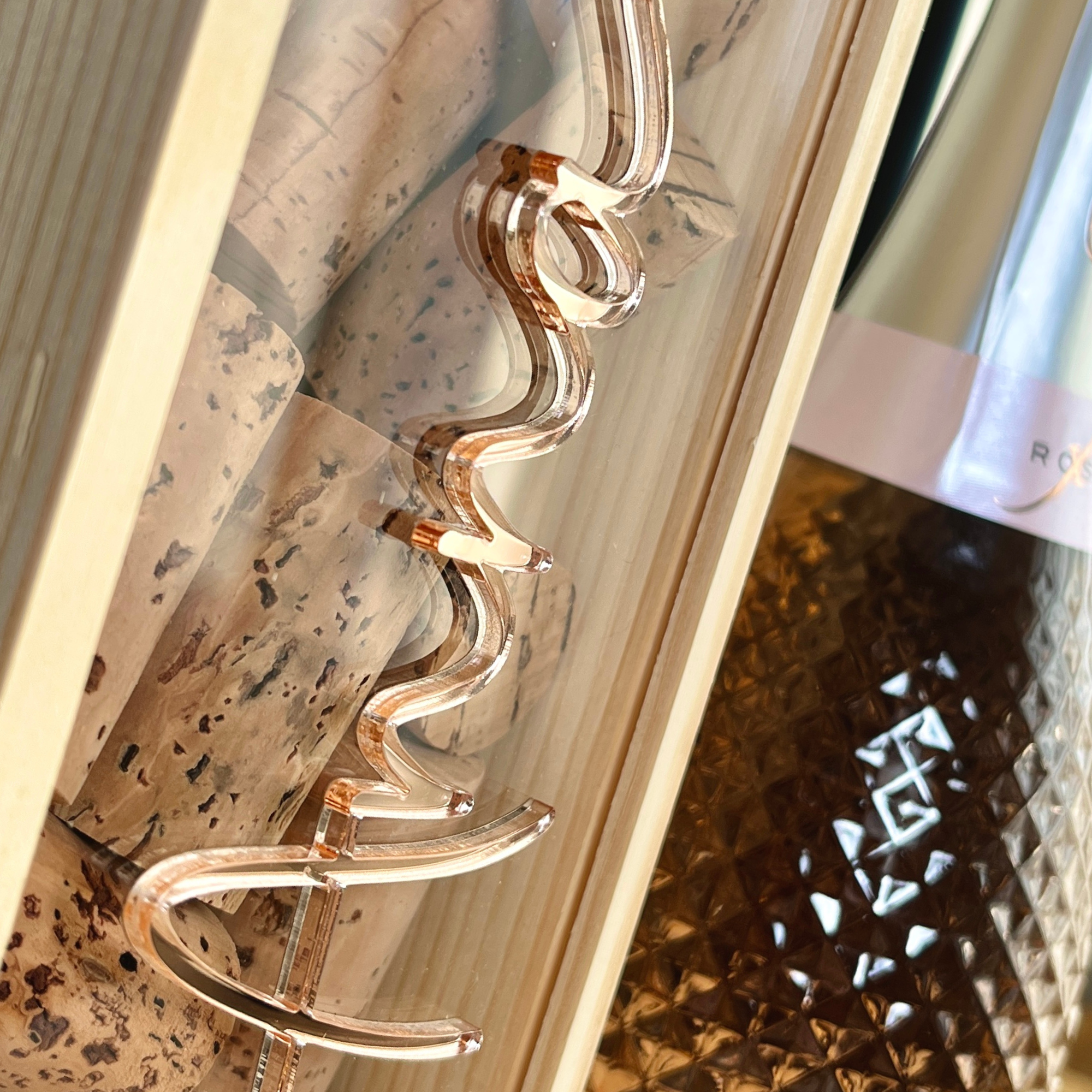 Weinbox mit Namen - Roségold