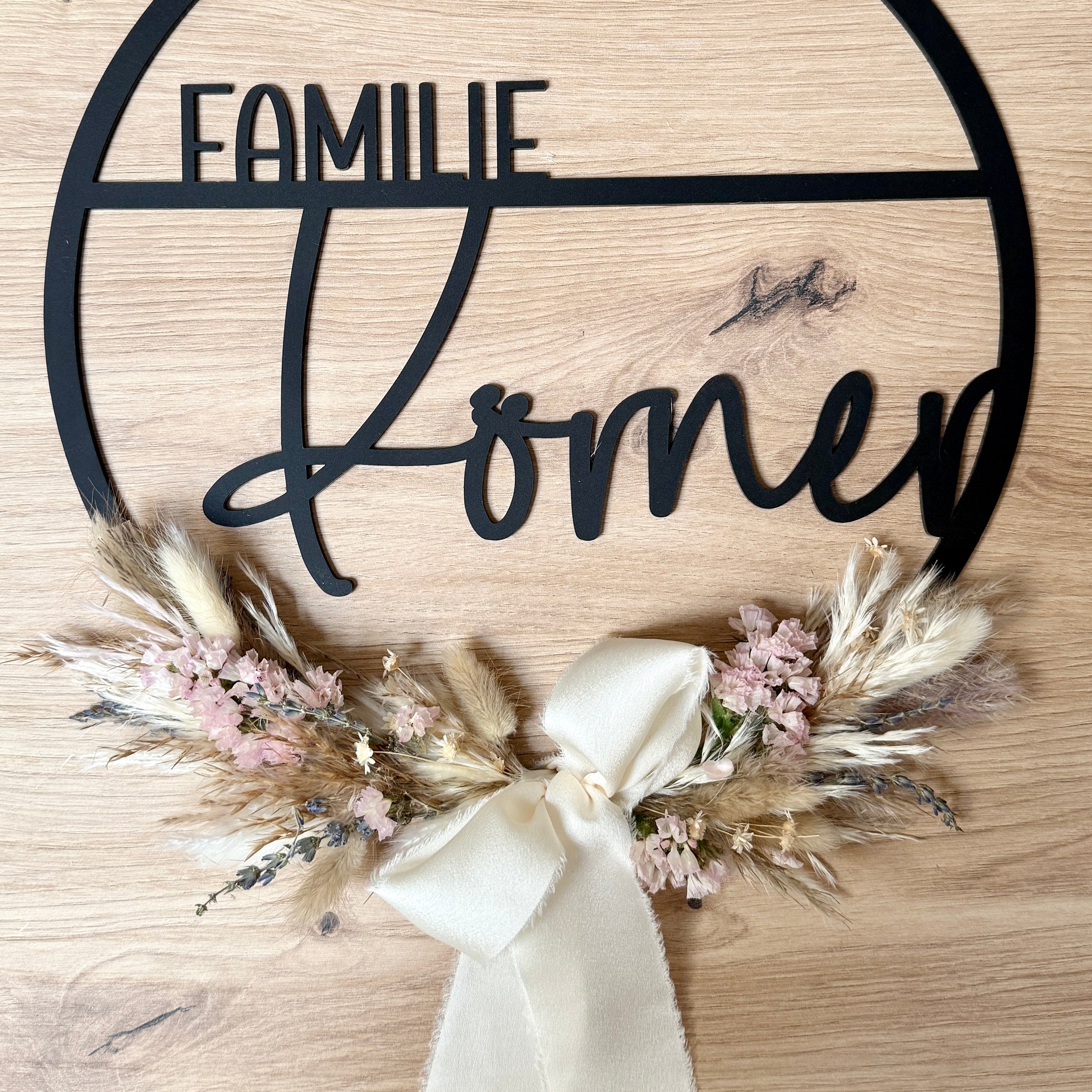 Personalisierter Familien Türkranz