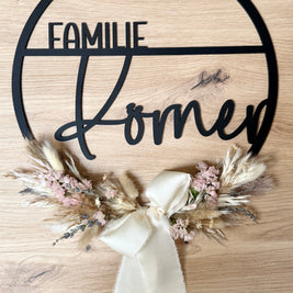 Personalisierter Familien Türkranz