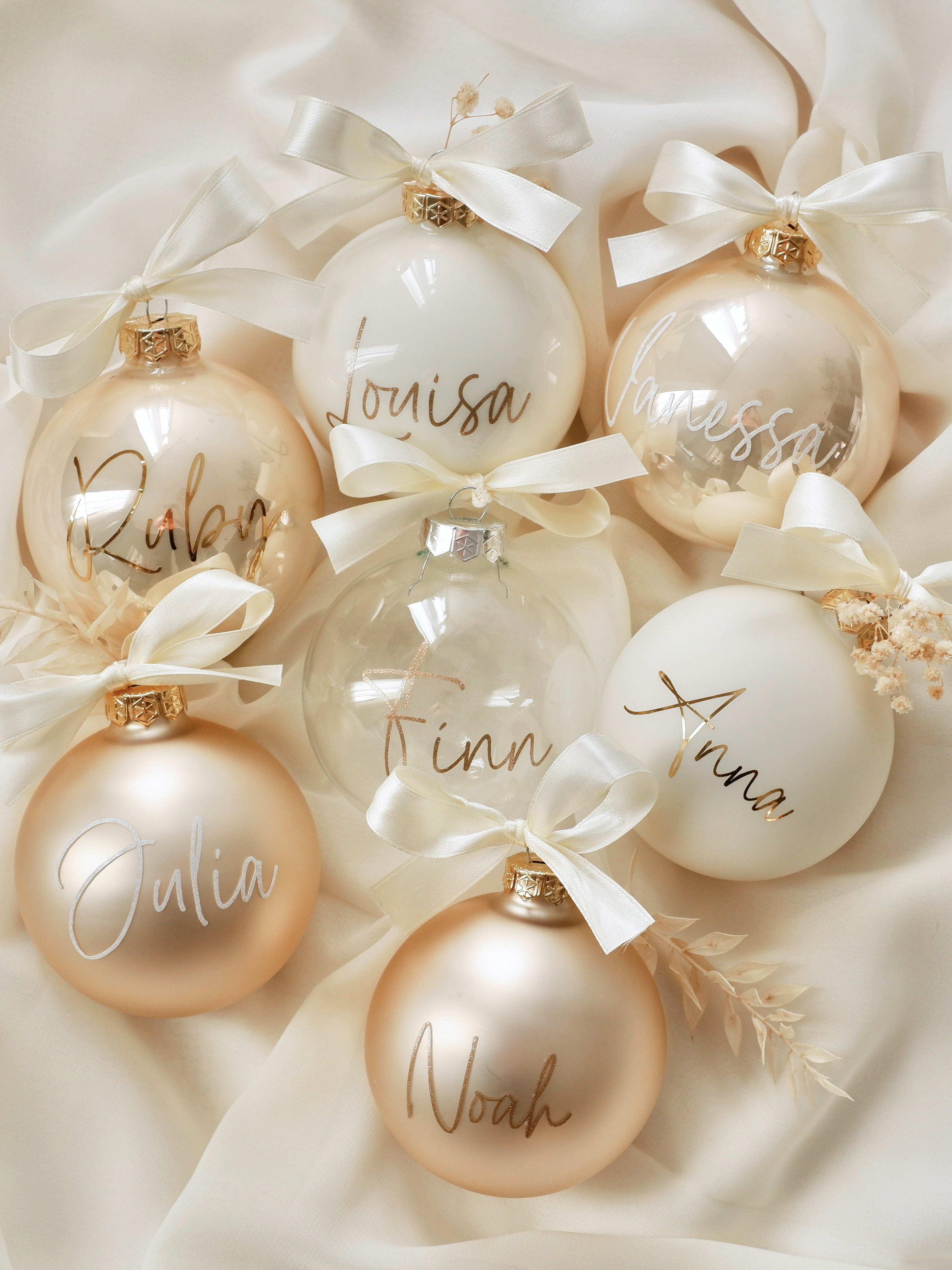 Personalisierte Weihnachtskugeln aus Echtglas