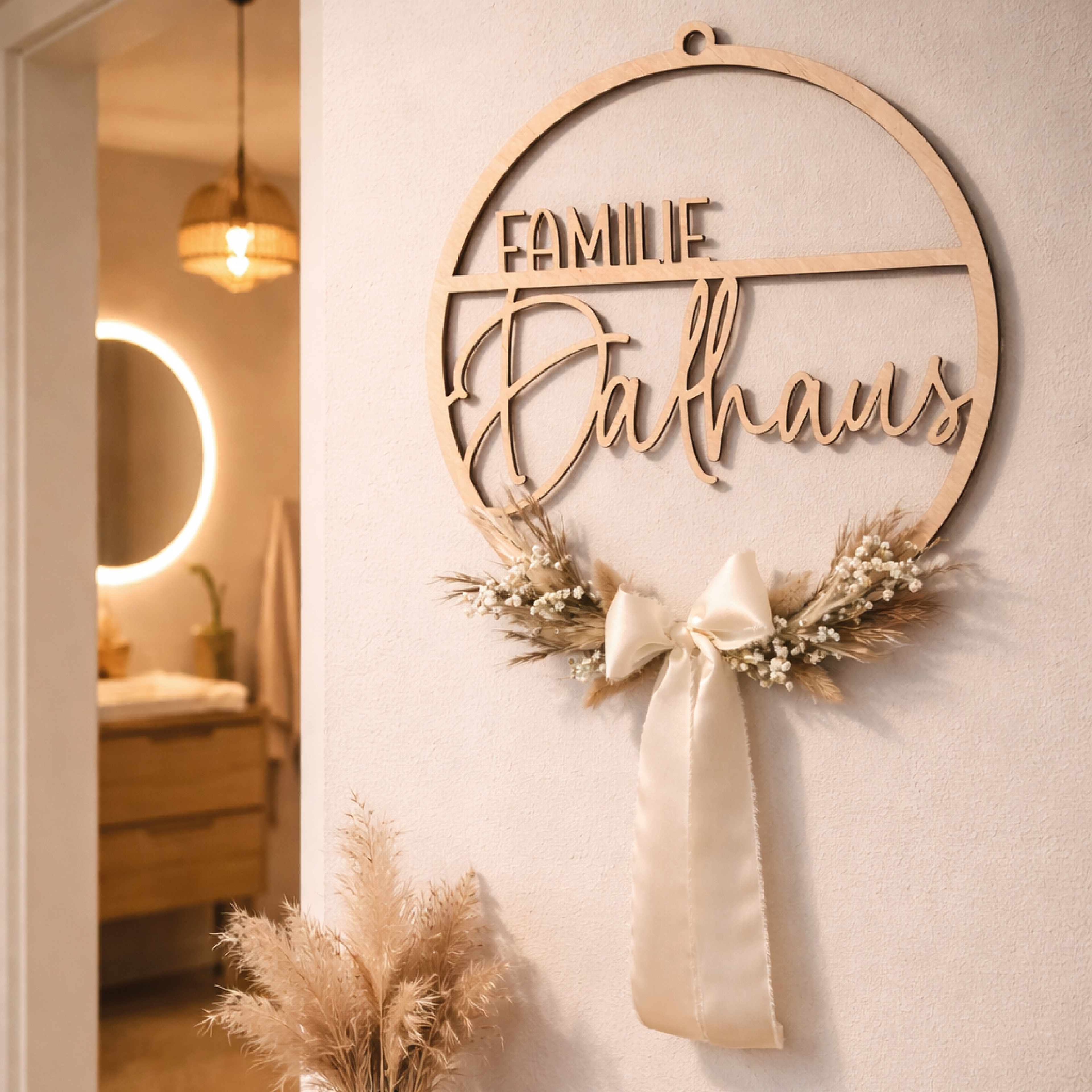 Personalisierter Familien Türkranz