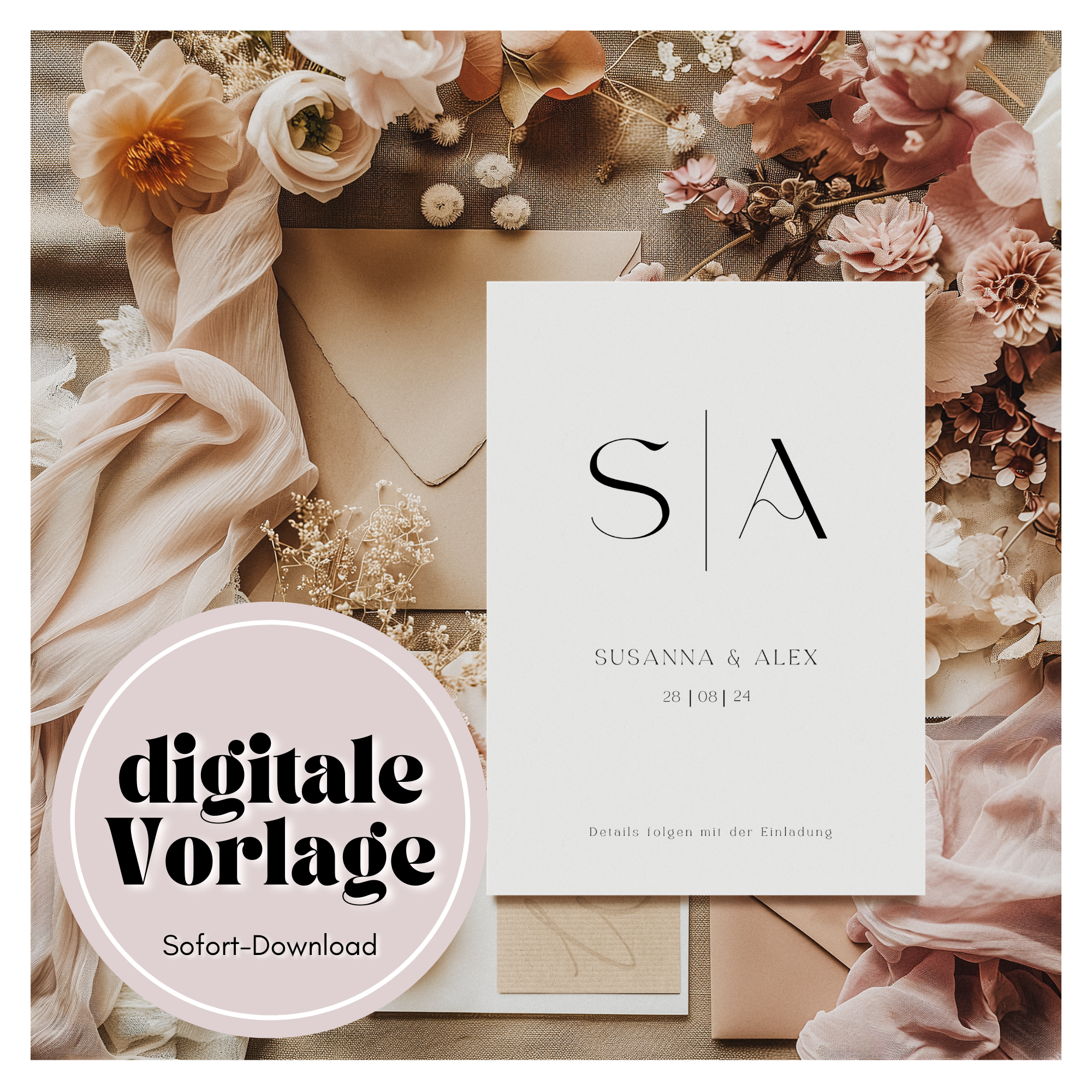 Save the Date Karte | DIY Papeterie zum selbst drucken