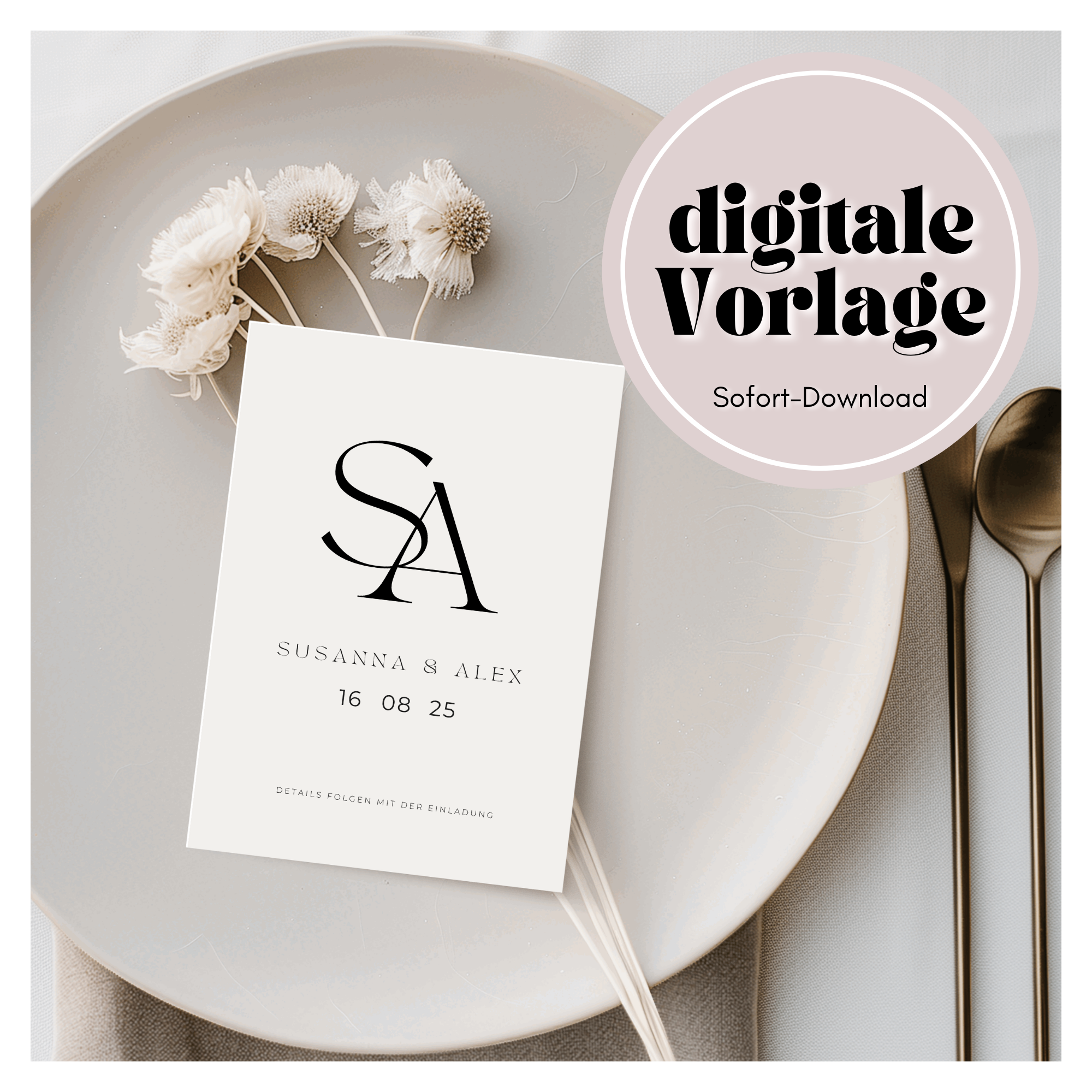 Save the Date Karte | DIY Papeterie zum selbst drucken