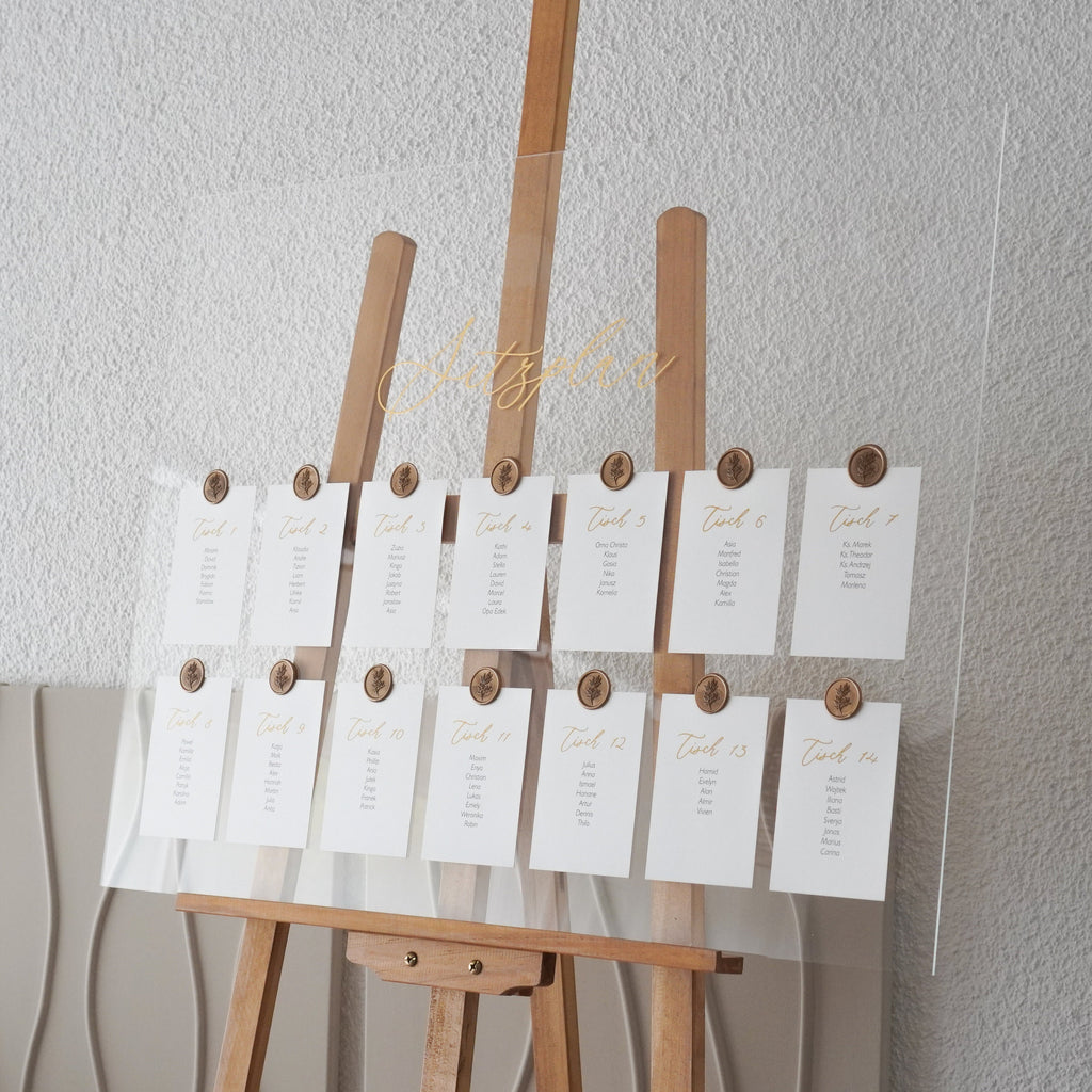 Sitzplan auf Acrylglas