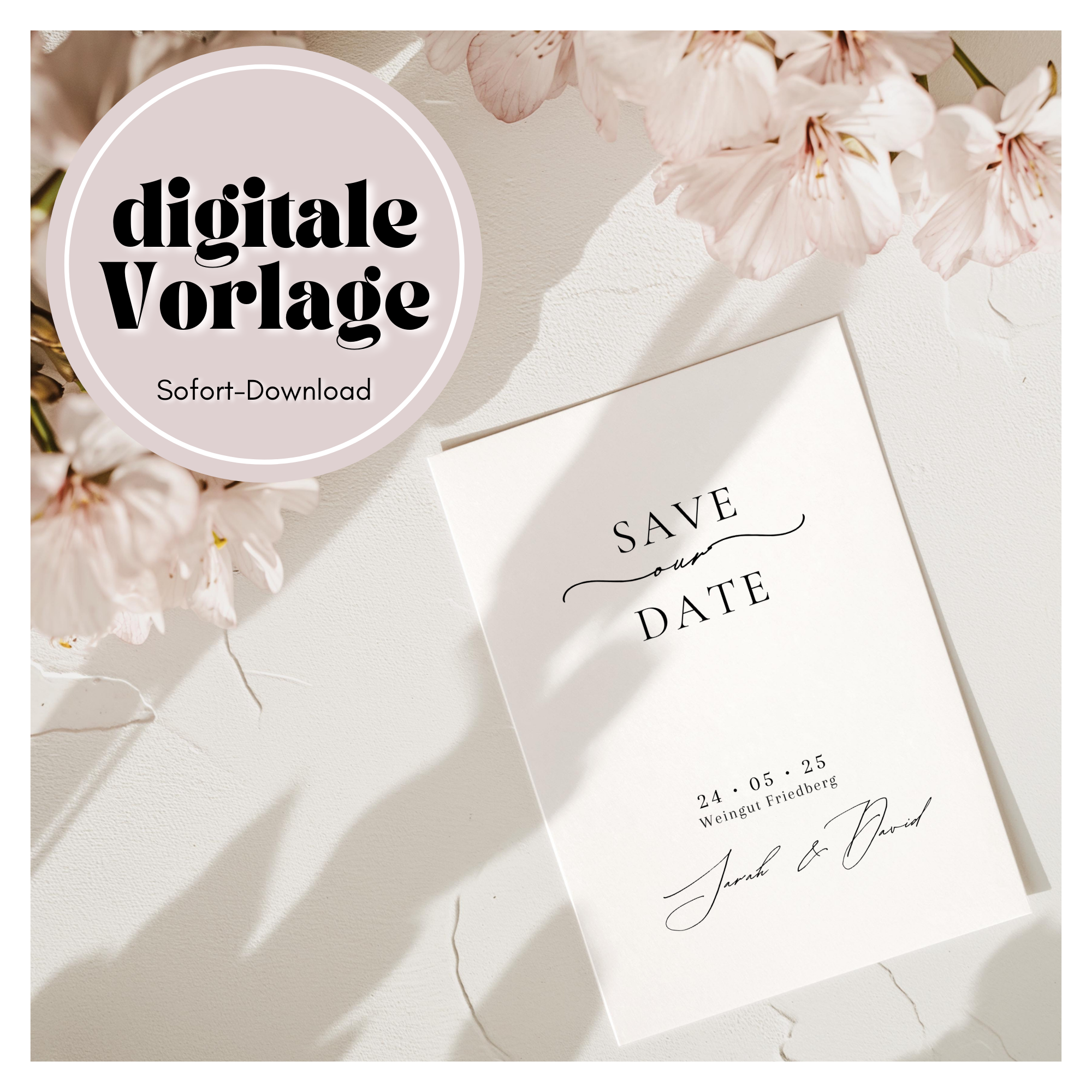 Save the Date Karte | DIY Papeterie zum selbst drucken