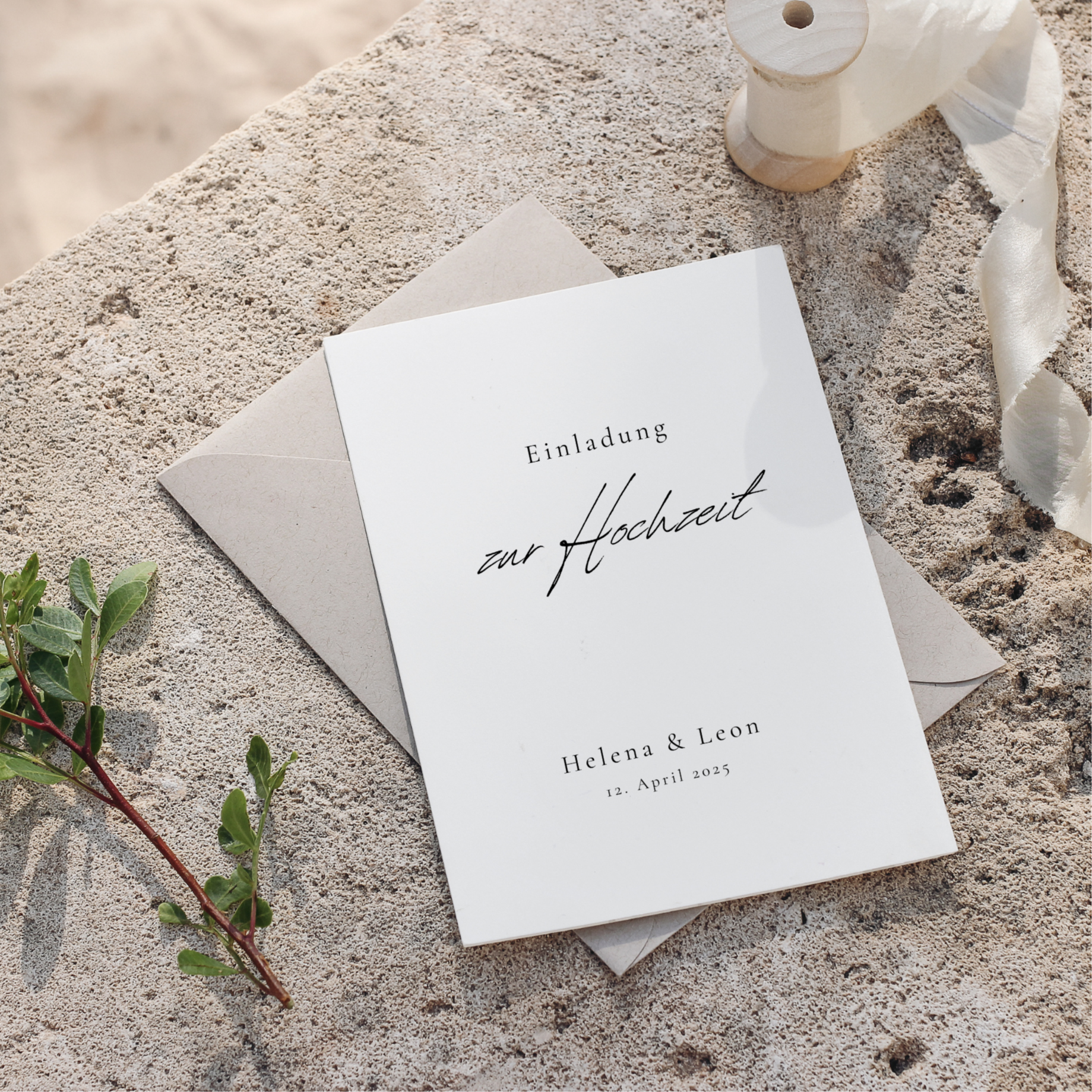 Set of 2 modern invitations + detail card | 2 in 1 template | Edit in Canva | DIY stationery | to print yourself | Wedding invitation