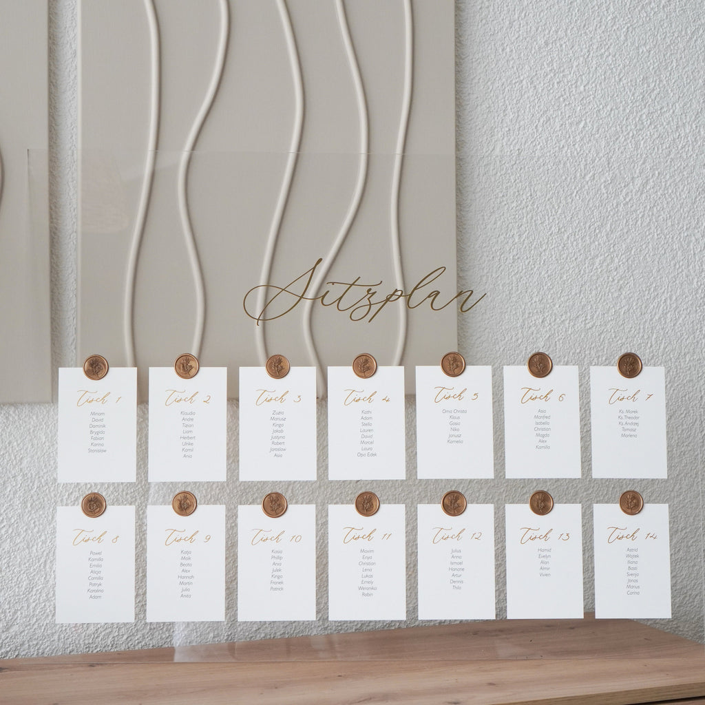 Sitzplan auf Acrylglas