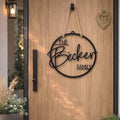 Individueller Familien Türkranz – Personalisierte Haustürdeko mit Nachname für Zuhause - modernes Geschenk zum Einzug - mit Trockenblumen