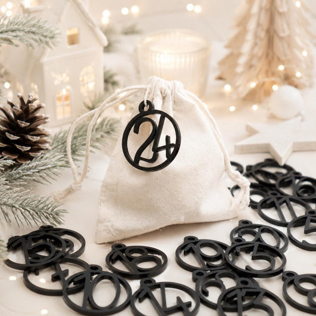 Adventskalender Zahlen Set in Schwarz